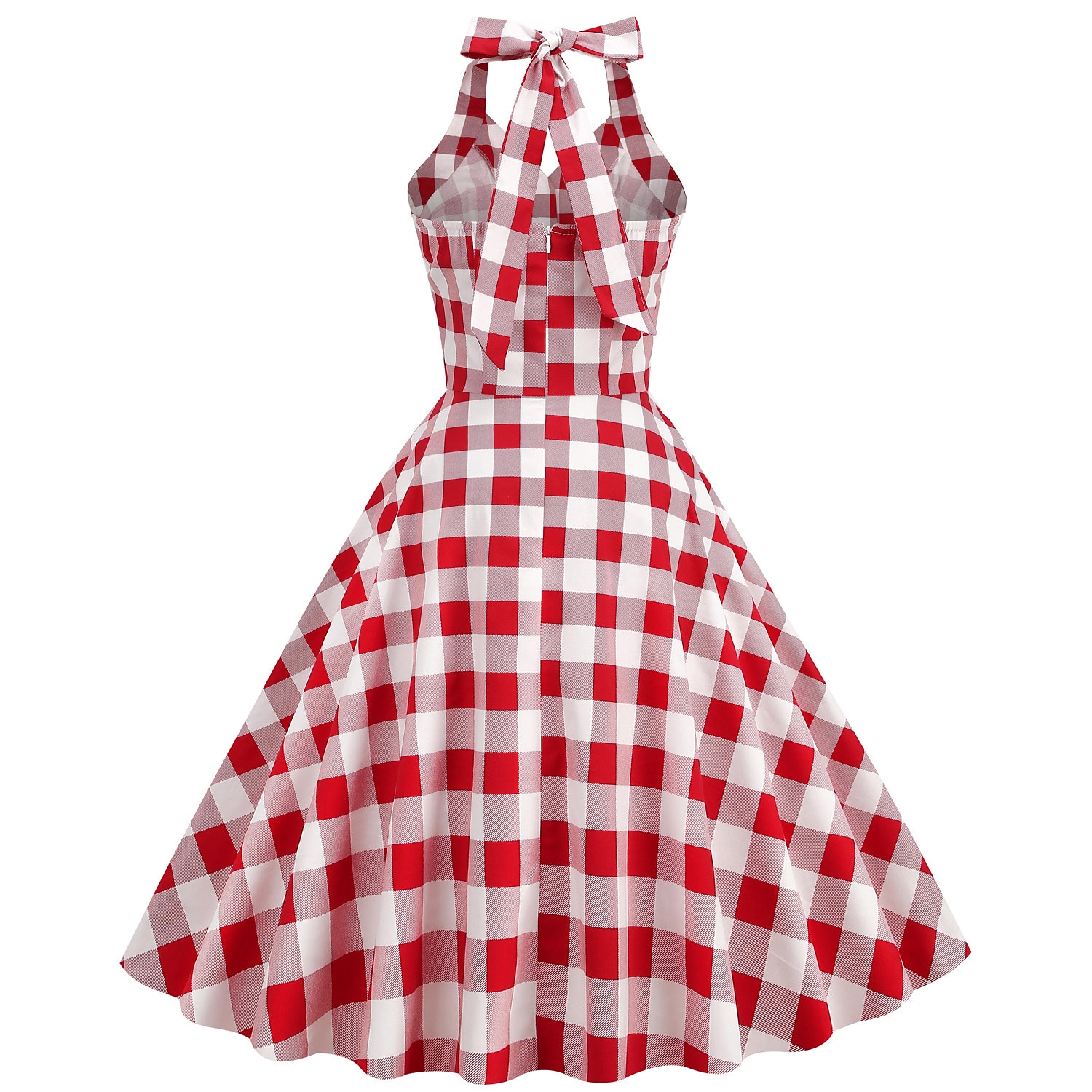 naisten 1950-luvun audrey hepburn riimu keinu mekko 100 % puuvillaa flare mekko retro vintage gingham check päivittäiset vaatteet teekutsut rento päivittäinen hihaton istuvuus&amp; soihduttava mekko 2025 - $46.99 –P3