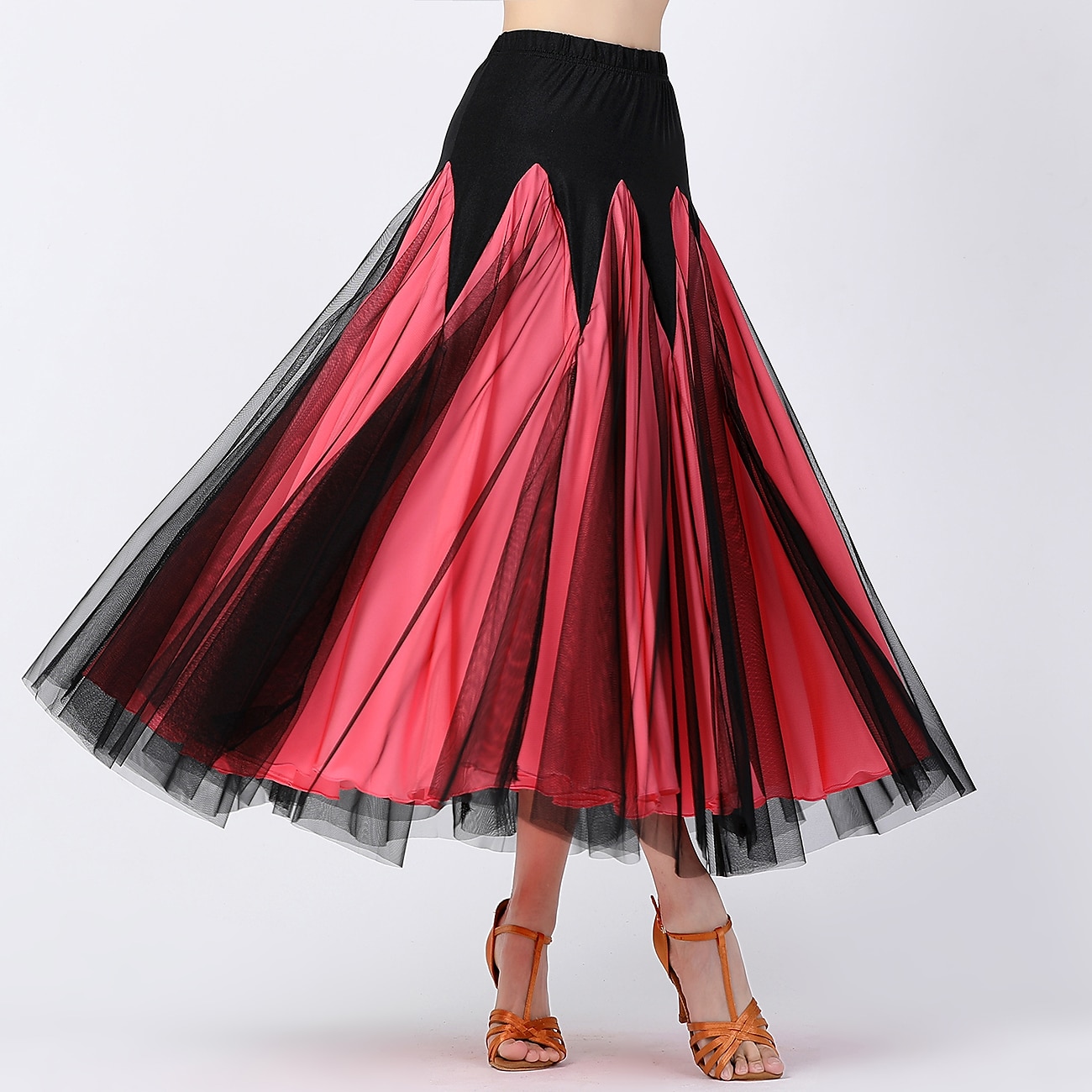 Standardní tance Sukně Sklady Barevně dělené Tyl Dámské Trénink Výkon Vysoký Tyl Polyester 2025 - $41.99 –P1