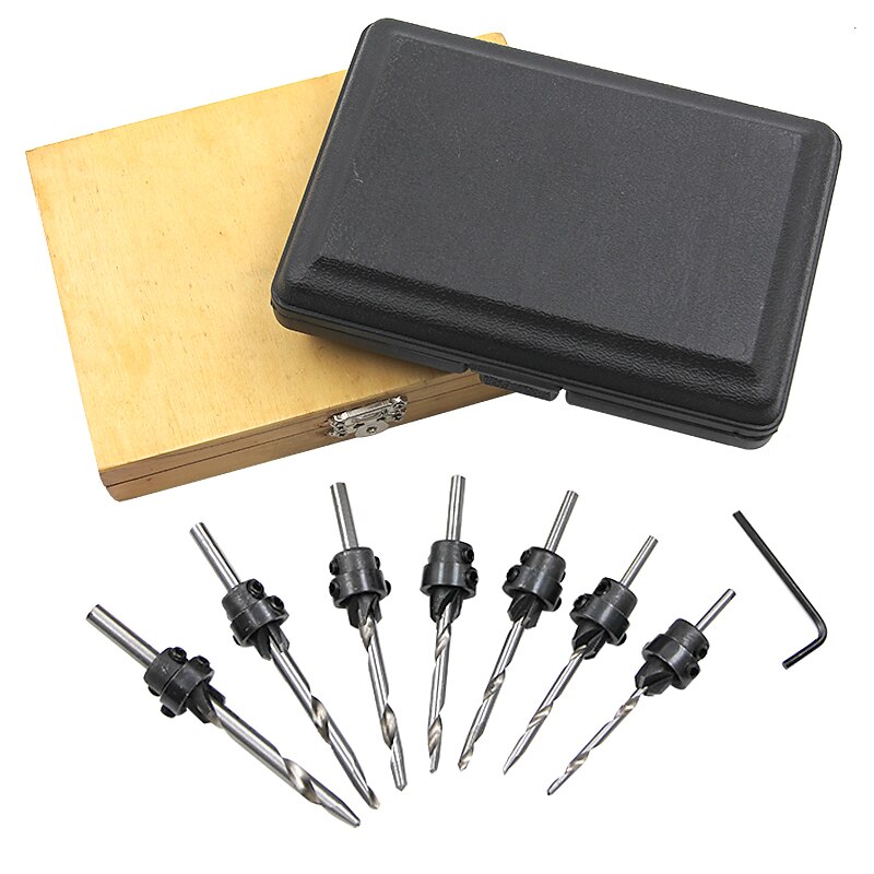 Countersink Drill Bits With Adjustable Depth Stop Collar Wood Woodworking 7pc Drilling Hole Saw 4 Flute 2025 - $13.99 –P5
