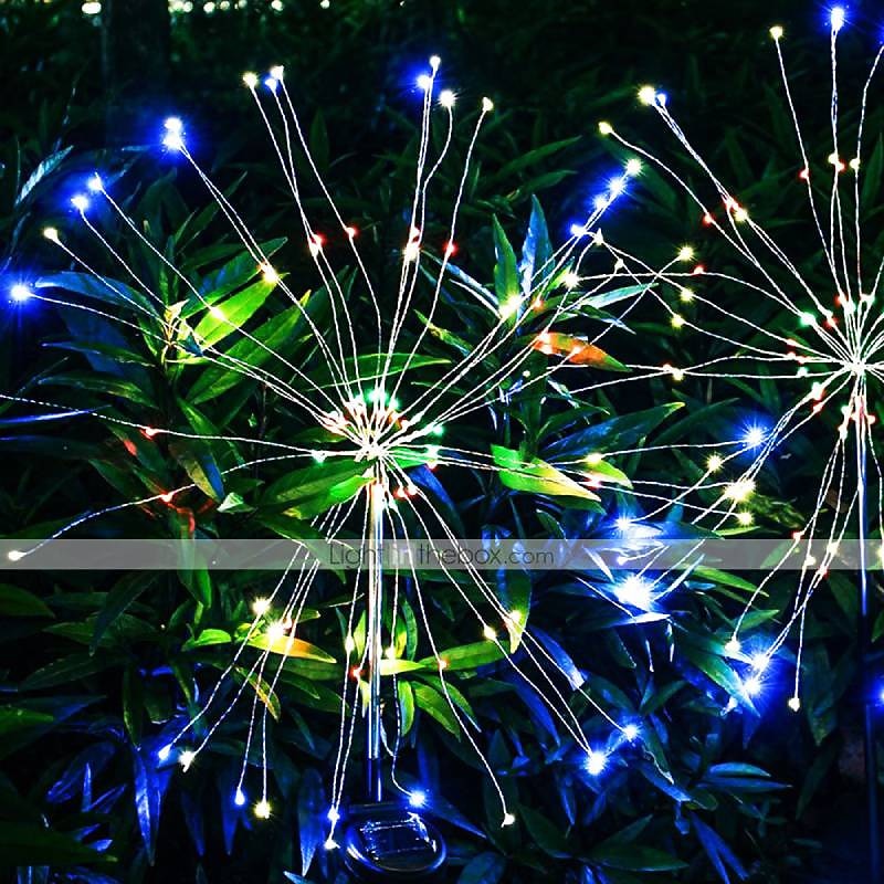 Cadena de luces LED de fuegos artificiales solares, decoración de diente de león impermeable para jardines navideños&amp; patios 2025 - $29.99 –P7