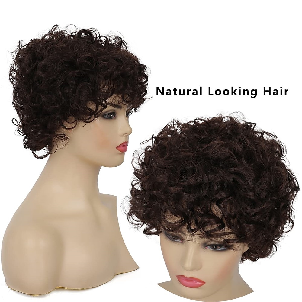 perruques brunes blondes ondulées courtes bouclées pour les femmes remplacement de cheveux synthétiques d'aspect naturel wi de 2025 ? $30.99 –P9
