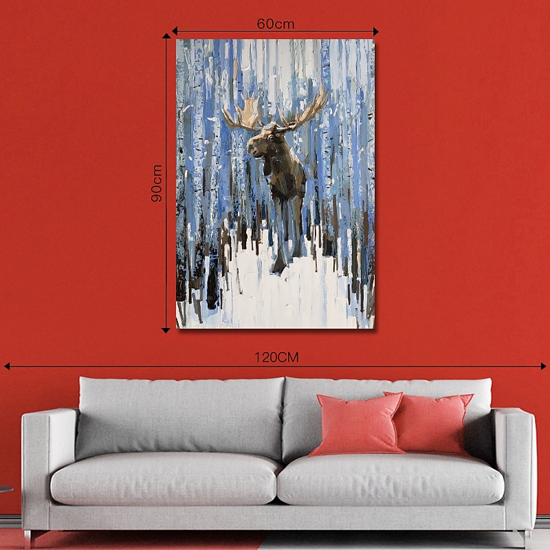 Oil Painting Hand Painted Vertical Animals Modern Rolled Canvas (No Frame) 2026 - $134.99 –P5