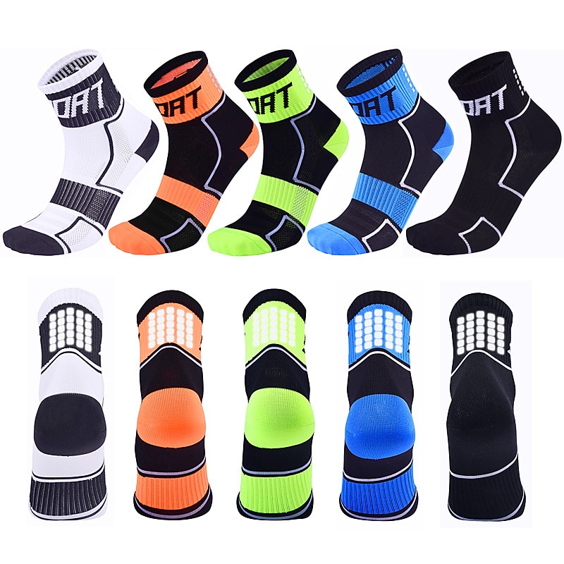5 Pairs Compression Socks Ankle Socks Athletic Sports Socks Cycling Socks Women's Men's Cycling  Bike Bike Cycling Lightweight Breathable Quick Dry Fashion Nylon White Black Blue 2025 - $18.99 –P1