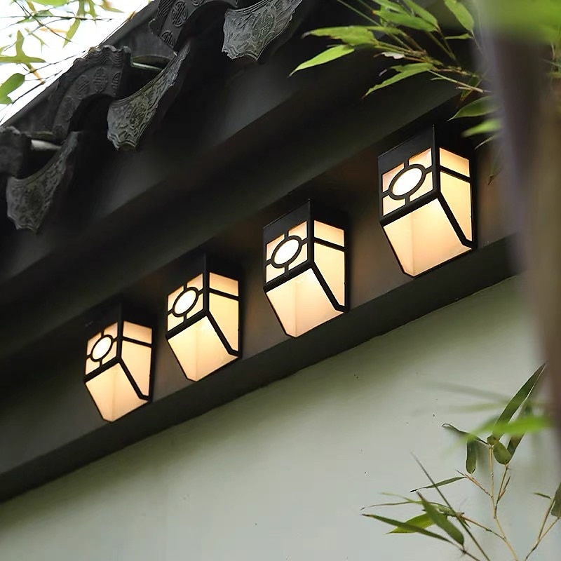 2 pz applique da parete per esterni led solare retro giardino luce impermeabile cortile illuminazione per giardino balcone recinzione decorazione paesaggio lampione del 2025 a $11.99 –P6