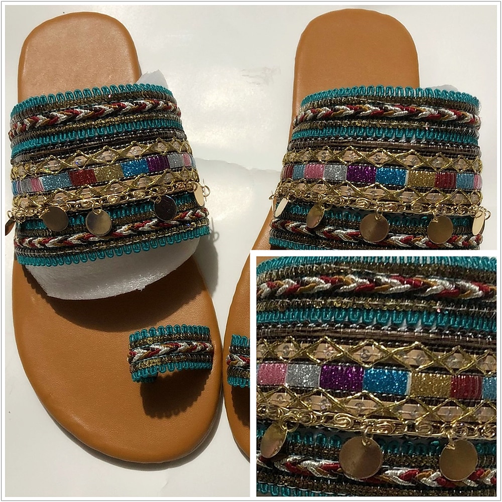 Taygete Sequin Flat Sandals