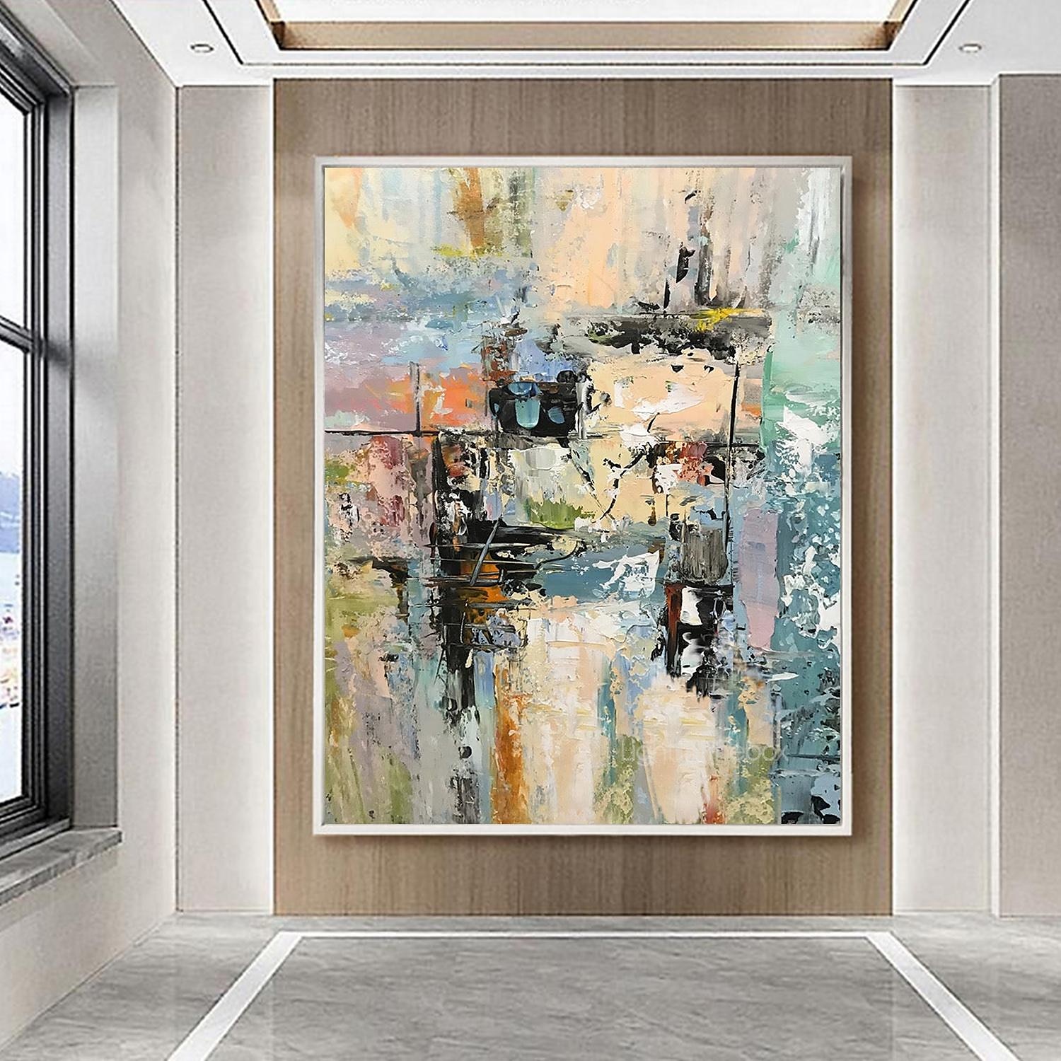Hang målad oljemålning HANDMÅLAD Horisontell Panoramautsikt Abstrakt Landskap Modern Utan innerram (utan ram) 2025 - $122.99 –P4