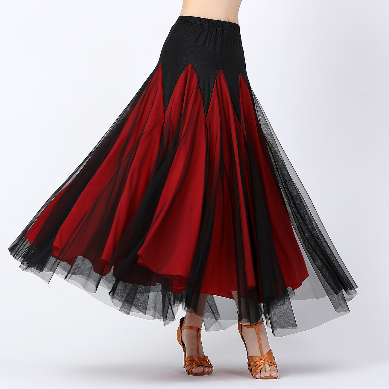 Standardní tance Sukně Sklady Barevně dělené Tyl Dámské Trénink Výkon Vysoký Tyl Polyester 2025 - $41.99 –P4