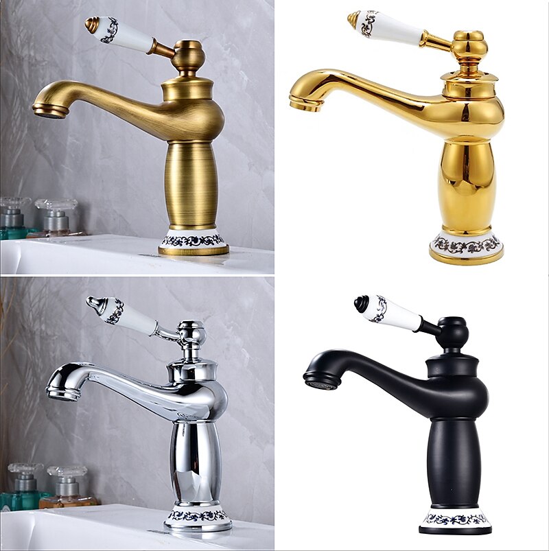 rubinetto lavabo bagno in ottone, rubinetti vasca monocomando monoforo finitura ti-pvd con interruttore caldo e freddo e valvola in ceramica del 2025 a $85.99 –P1