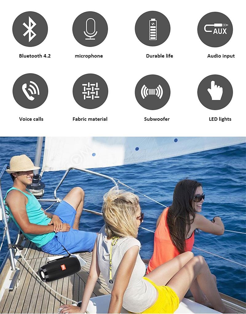 Wireless Speaker Bluetooth-compatible Speaker Microlab Portable Speaker Powerful High Outdoor Bass TF FM Radio with LED Light 2025 - $31.99 –P6