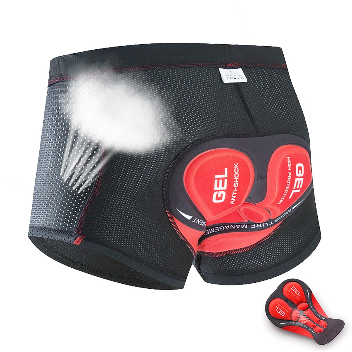 Herr Undershorts till cykling Cykelunderkläder Cykelshorts Cykel Herr Boxer Bergscykling Vägcykling sporter Rand 3D Tablett Cykel Andningsfunktion Fuktabsorberande Svart Röd Polyester Elastan Kläder 2025 - $19.99 –P2