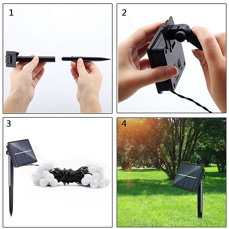 Outdoor Solar String Light Solar LED String Lights Matte Bulb Warm White Colorful White 8 Mode Outdoor Waterproof 7M 50LEDs Fairy Lights Christmas Wedding Holiday Decoration Lights Garden Light 2025 - $29.99 –P3