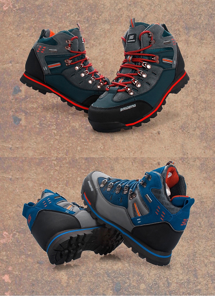 Botas de senderismo impermeables para hombre con cordones rojos: calzado de exterior duradero para terrenos difíciles 2025 - $99.99 –P6
