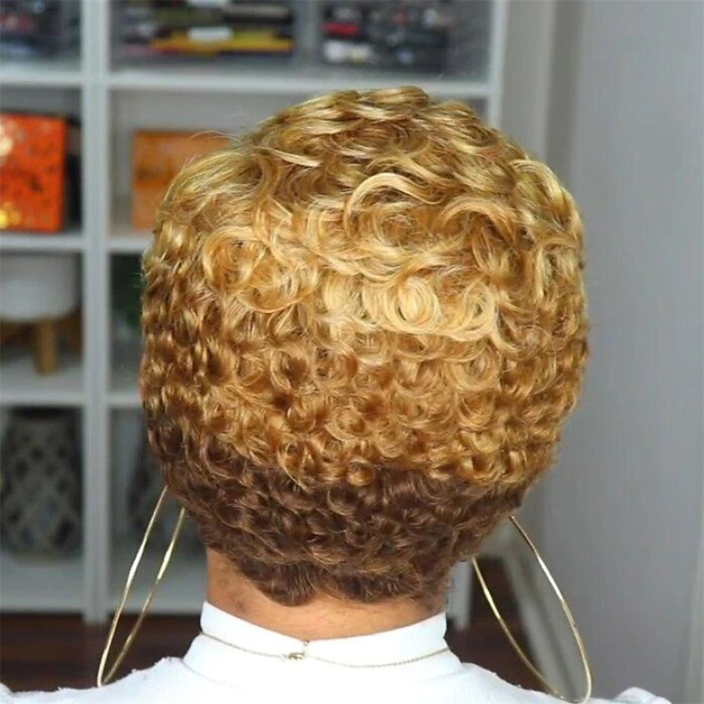 Synthetic Wig Curly Pixie Cut Machine Made Wig Short A1 Synthetic Hair Women's Soft Party Easy to Carry Blonde  Daily Wear  Party  Evening  Daily Christmas Party Wigs 2023 - US $14.49 –P5