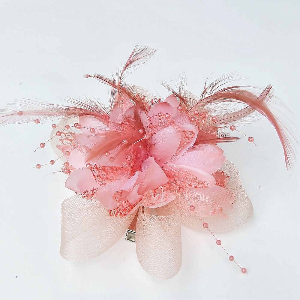 Elegant Feather Net Fascinators Hats with Feathers Fur Floral 1PC Special Occasion Kentucky Horse Race Ladies Day Headpiece dress to impress Race Day Dress 2025 - $15.99 –P2