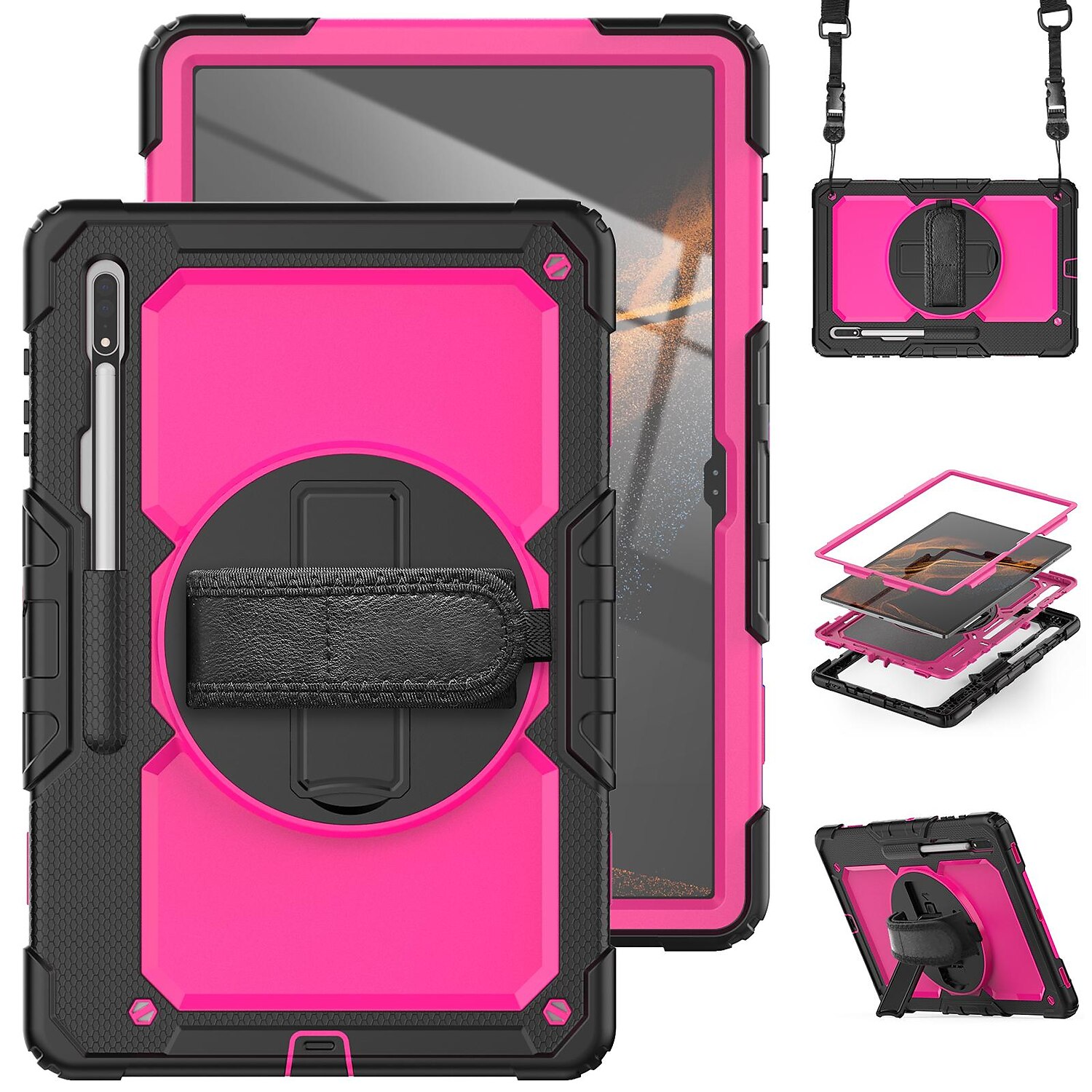 Tablet Case Cover For Samsung Galaxy Tab S8 S7 S6 A8 A7 A Ultra Plus FE Lite 14.6" 12.4" 11" 10.5" 10.4" 8.7" 8.0" 2022 2021 2020 2019 Portable with Stand Pencil Holder Solid Colored PC 2025 - $33.99 –P10