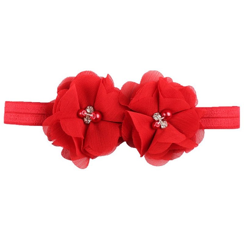 Kids / Toddler Girls' Fashion Baby Headband Two Hand-Stitched Chiffon Rhinestone Floral Headband Children's Flower Headband Hair Accessories 2026 - $2.99 –P11