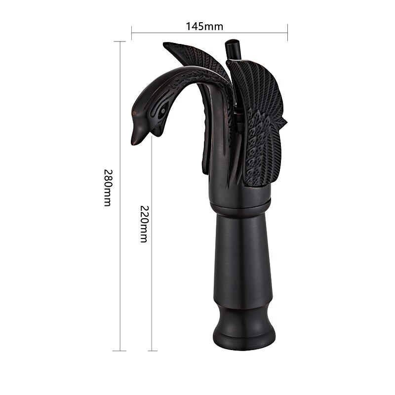 retro badkamer wastafel mengkraan messing swan shap, monobloc wasruimte wastafelkranen enkele handgreep een gat badrandcombinaties, mono watervat kraan warme en koude slang antiek 2025 - $145.99 –P11