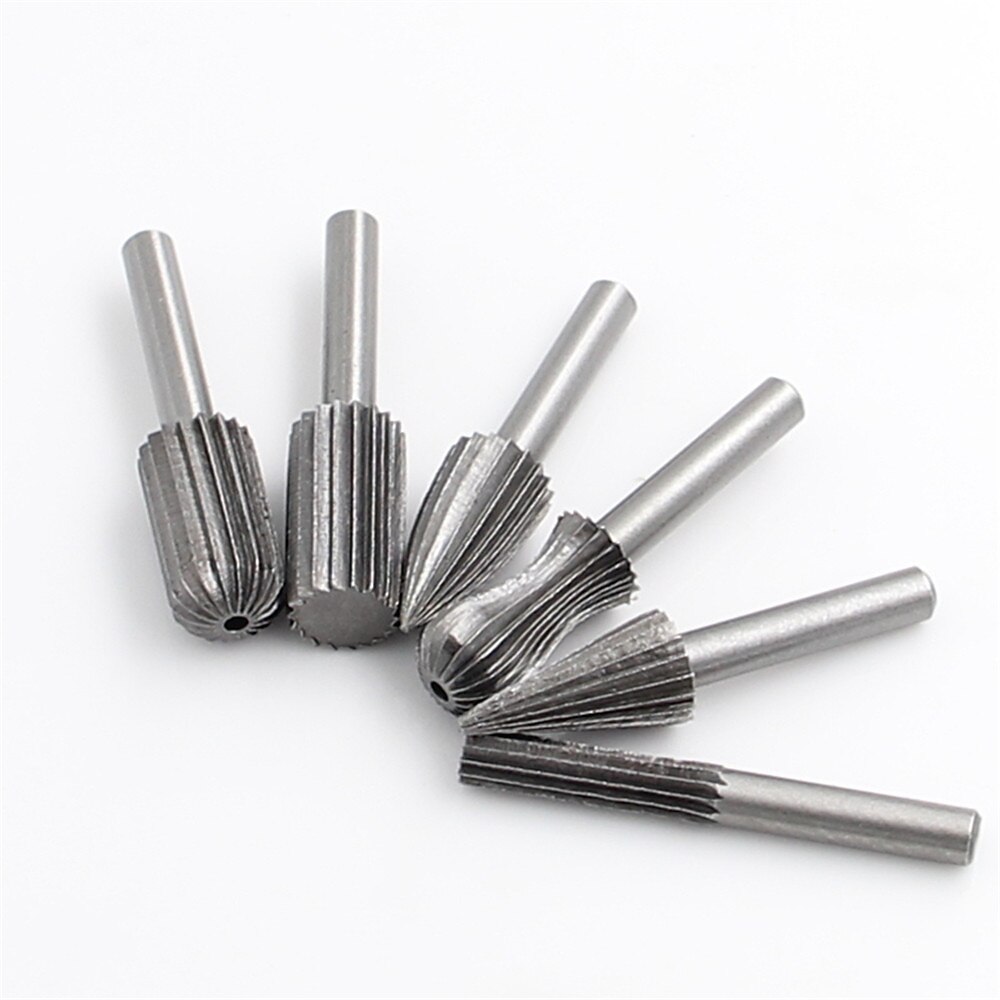 6 bucăți 6 mm tijă rotundă din oțel tungsten freze freze freza gravare șlefuire pentru unelte rotative pentru prelucrarea lemnului diy 2025 - $17.99 –P3