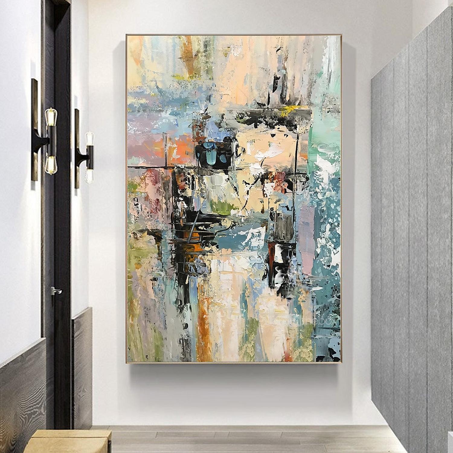 Hang målad oljemålning HANDMÅLAD Horisontell Panoramautsikt Abstrakt Landskap Modern Utan innerram (utan ram) 2025 - $122.99 –P5