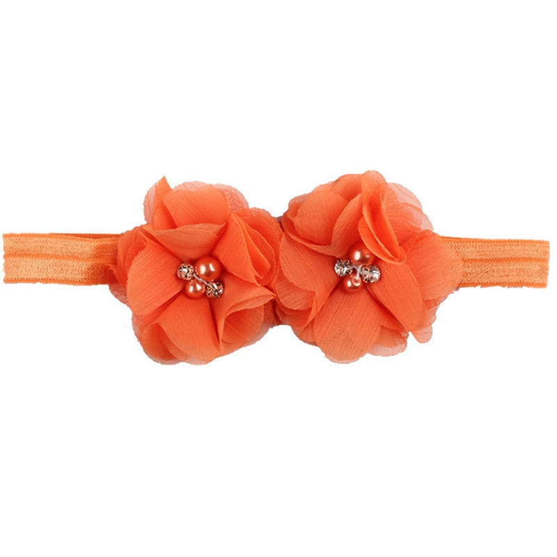 Kids / Toddler Girls' Fashion Baby Headband Two Hand-Stitched Chiffon Rhinestone Floral Headband Children's Flower Headband Hair Accessories 2026 - $2.99 –P13