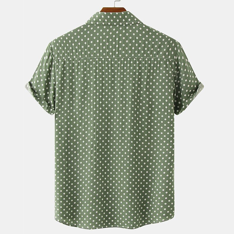 Herren Hemd Sommerhemd Knopfhemd Strandhemd Hawaiihemd Sommerhemd Schwarz Weiß Armeegrün Blau Kurzarm Punkt Umlegekragen Outdoor Strasse Button-Down Bekleidung Modisch Brautkleider schlicht 2025 - $17.49 –P5