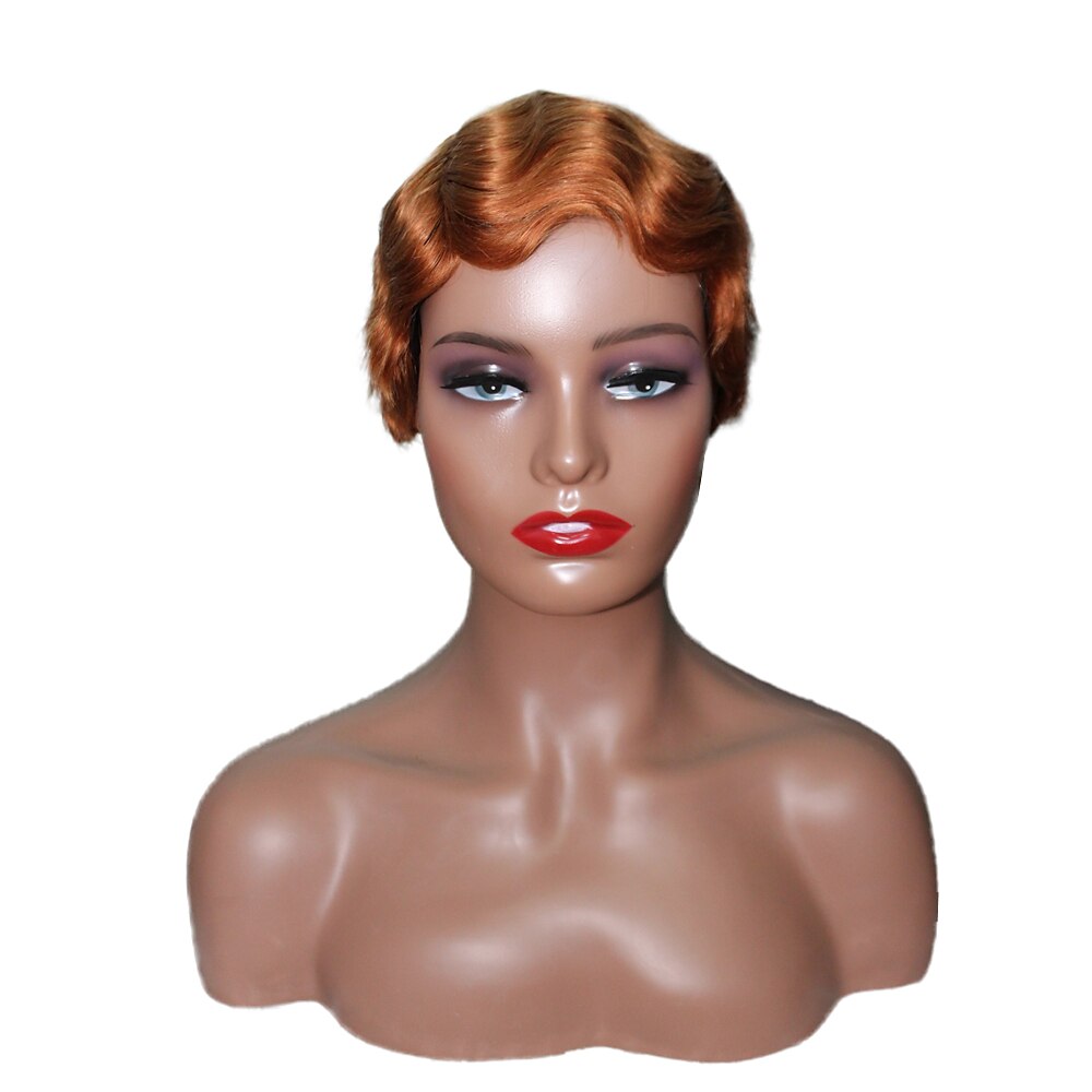 pieno fatto a macchina parrucche onde della barretta corte acconciature capelli umani di remy ondulati pixie cut nessuno parrucca del merletto marrone naturale marrone scuro del 2026 a $33.13 –P4