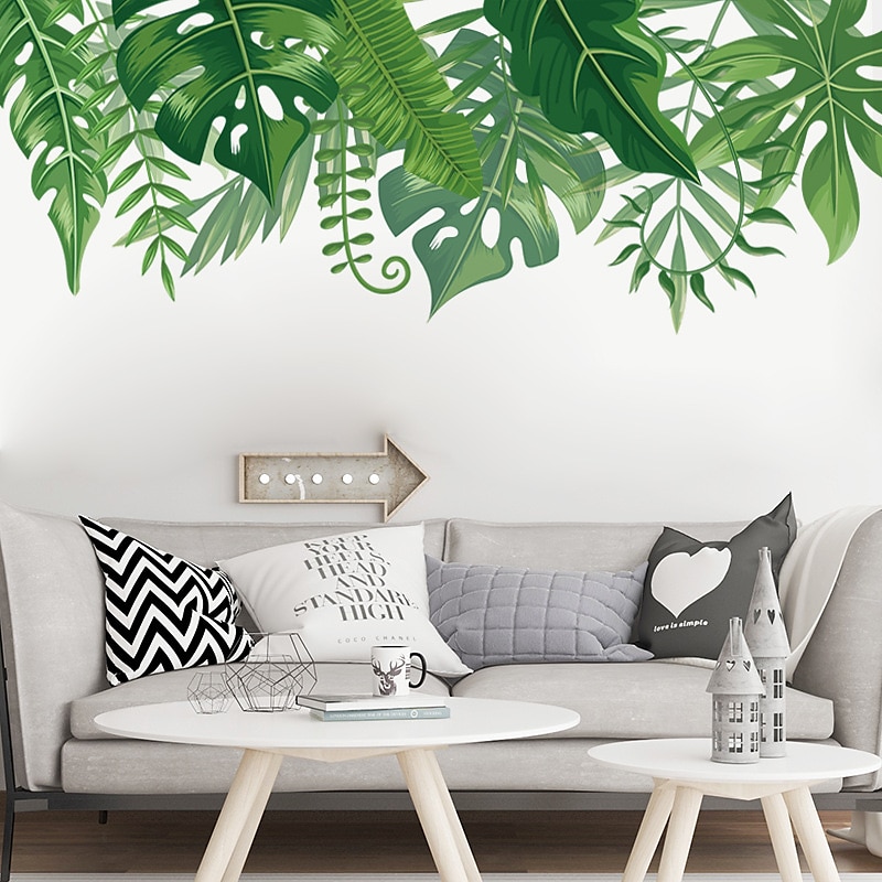 Green Potted Plant Wall Stickers Nature Tropical Leaf Wall Decals Art  Murals For Bedroom Living Room Nursery Classroom Offices Home Decoration  Vinly Peel And Stick Wallpaper Removeable Home Stickers Decals(Potted  Plant) |