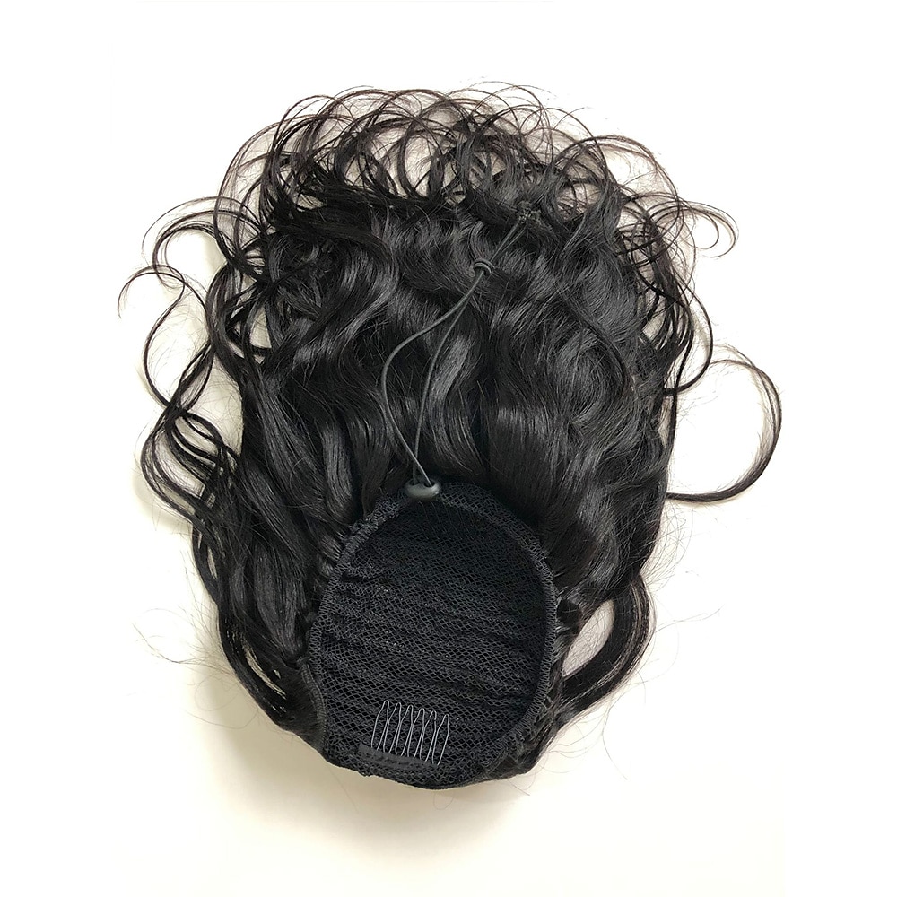 coada de cal cu cordon de par uman pentru femei de culoare 8a virgin brazilian cu unda naturala extensie din coada de cal piese de par uman dintr-o bucata negru natural 2025 - $41.99 –P5