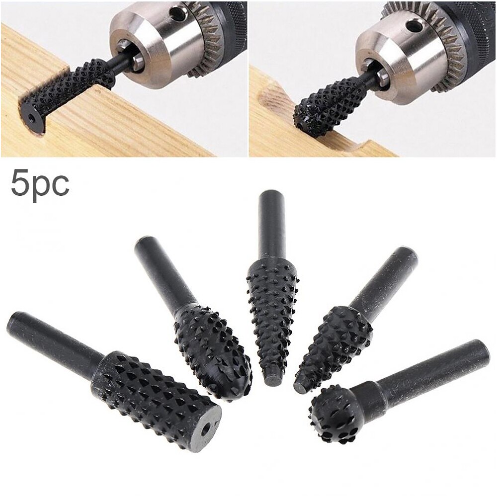5pcs High Carbon Steel Black Rotary Burrs Cutter Engraving Grinding Bit For Rotary File Cutter Tools Woodworking DIY 2025 - $9.99 –P4