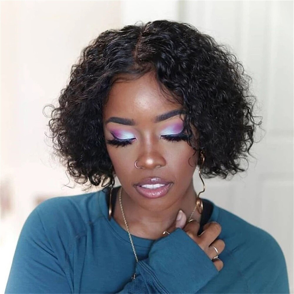 Short Bob Lace Front Wigs Human Hair for Black Women 150% Density Brazilian 4×4x1 T Part Lace Front Wigs Straight/Kinky Curly Human Hair Pre Plucked with Baby Hair Natural Hairline Wigs 8-16 Inch 2025 - $3.99 –P6
