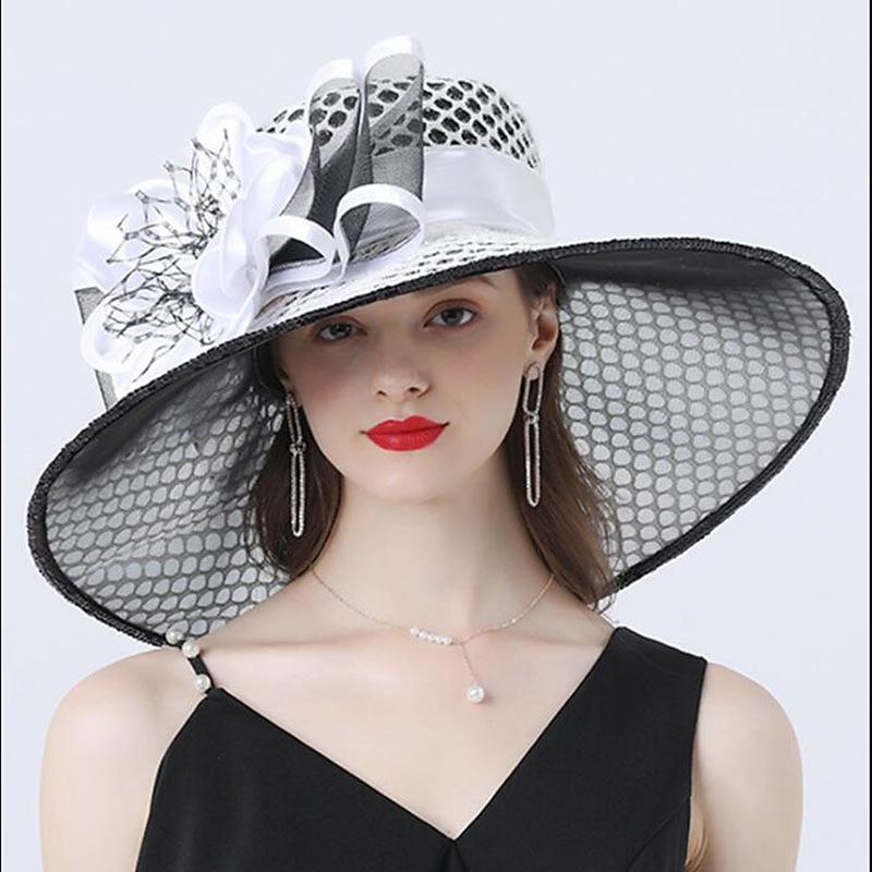 Cappelli copertura cappello a secchiello in tulle organza cappello da sole matrimonio Kentucky corsa di cavalli giornata delle donne moda stile vintage con fiore a fiocco copricapo copertura per del 2026 a $49.99 –P2