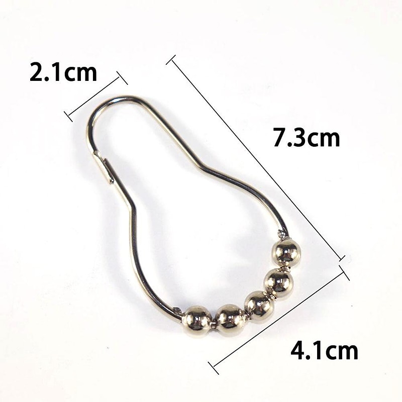 12 pcs Stainless Steel Curtain Hooks Bath Curtain Rollerball Shower Curtain Rings Hooks 5 Rollers Polished Satin Nickel Ball 2026 - $15.49 –P5
