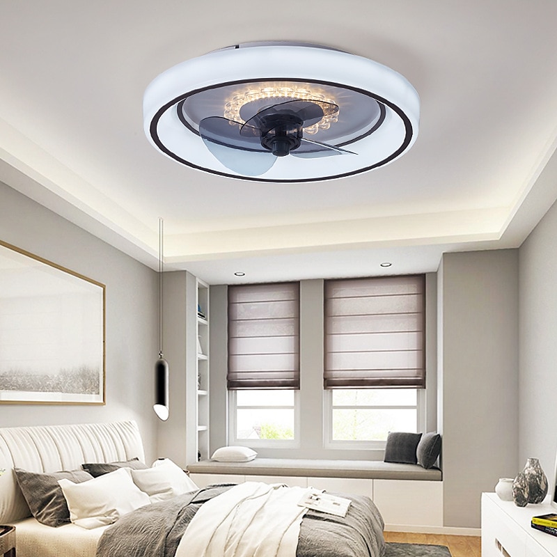 48 cm led plafondventilator licht plafondventilator metaal geschilderde afwerkingen modern 220-240v 2025 - $267.89 –P4