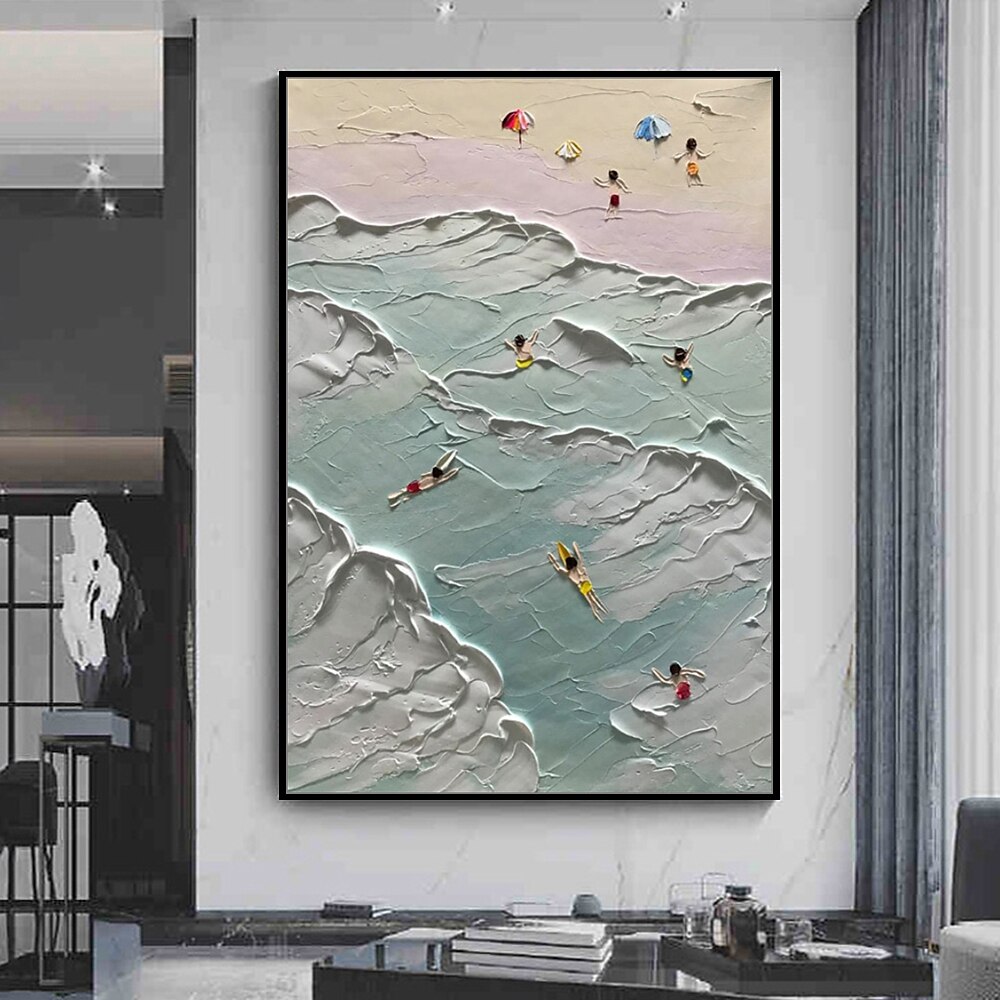 هانغ رسمت النفط الطلاء رسمت باليد عمودي تجريدي مناظر طبيعية الحديث بدون إطار داخلي 2025 - $83.99 –P1