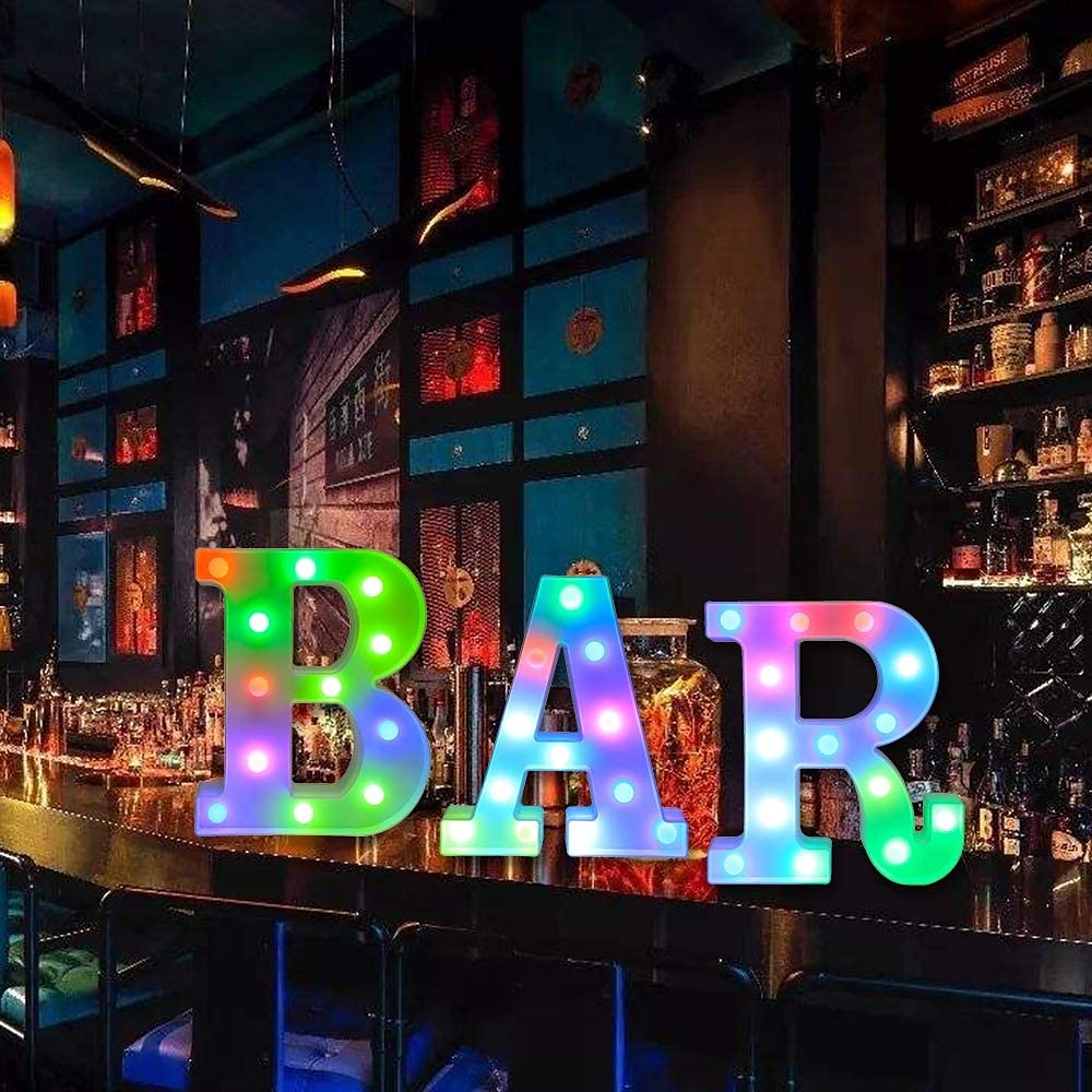 LED lettre lumières signe 26 lettres alphabet avec télécommande allumer des lettres signe coloré pour veilleuse mariage/fête d'anniversaire alimenté par batterie lampe de noël bar à la maison de 2025 ? $14.49 –P15