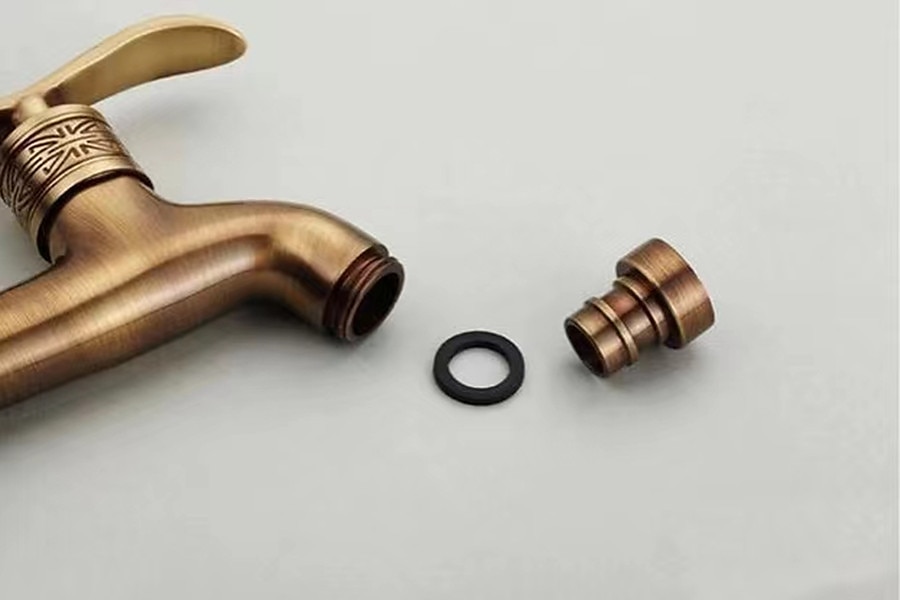 Outdoor Faucet,Wall Mount Antique Brass Faucet,Garden Outdoor Decorative Hose 1/2 inch Connection Spigot Carving Desigh with Cold Water Only 2025 - $37.99 –P9