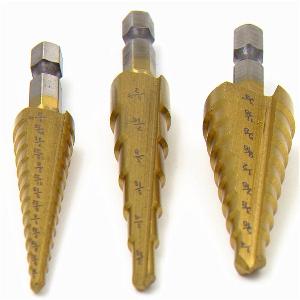 3 pz hss step drill esagonale dritto scanalatura metallo punta di perforazione multifunzionale piastra di acciaio per utensili opener step di perforazione del 2025 a $15.99 –P5