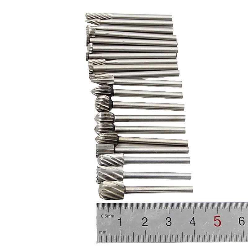 20 PC Set Of 3mm Electric Grinding High Speed Steel Woodworking Small Rotary File Engraving DIY Grinding Head Milling Cutter Set Accessories 2025 - $18.99 –P8