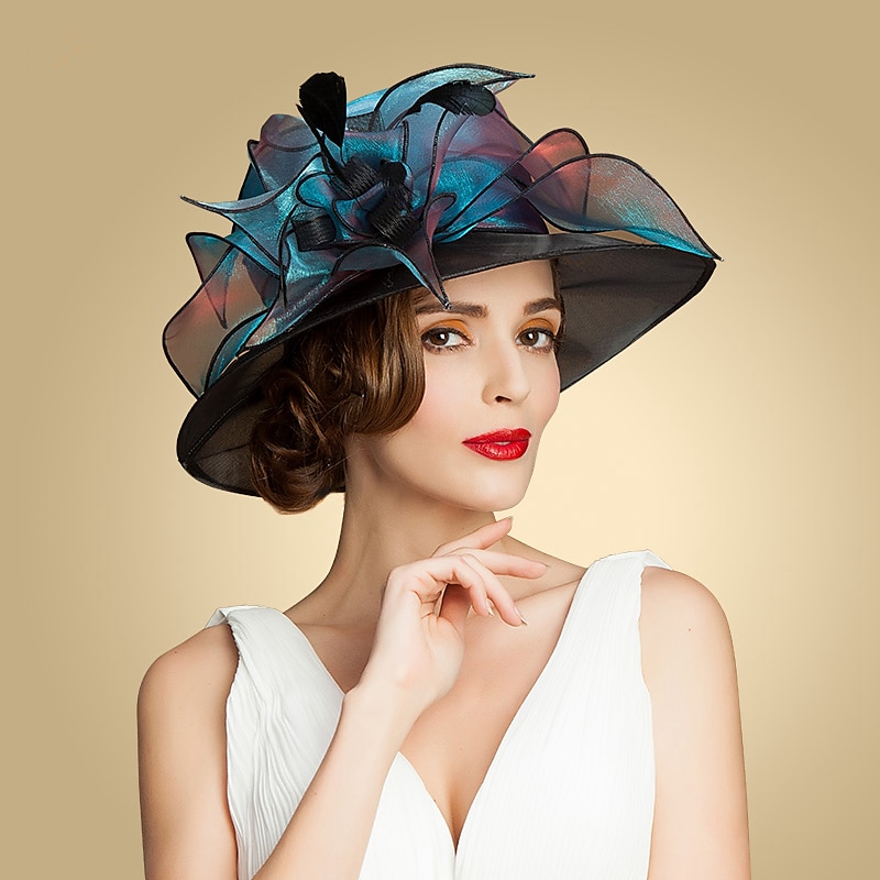 Flax / Silk / Organza Kentucky Hat / Hats / Headwear with Floral 1pc Special Occasion / Casual / Tea Party Headpiece dress to impress Race Day Dress 2025 - $60.99 –P1