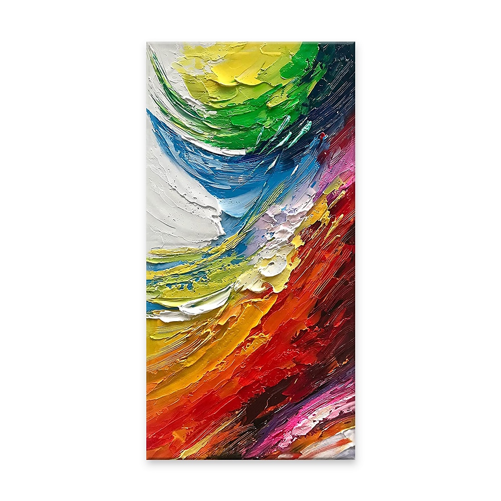 olieverfschilderij 100% handgemaakte handgeschilderde kunst aan de muur op canvas verticale kleurrijke abstracte moderne woondecoratie decor gerold canvas geen frame niet uitgerekt 2025 - $100.99 –P2