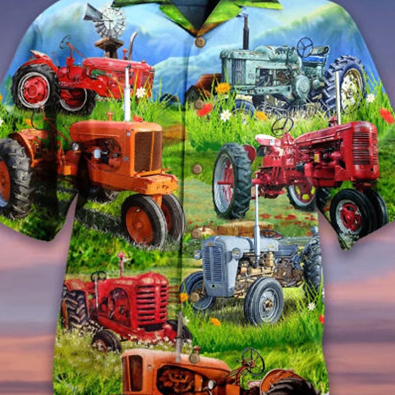 Bărbați Peisaj Cămașă Cămașă hawaiană Cămașă Aloha Manșon scurt Cămașă Răsfrânt Modă Designer Casual În aer liber Stradă Casual Roșu-aprins Albastru piscină Verde Închis Tipărire 3D S M L 2025 - $24.99 –P2