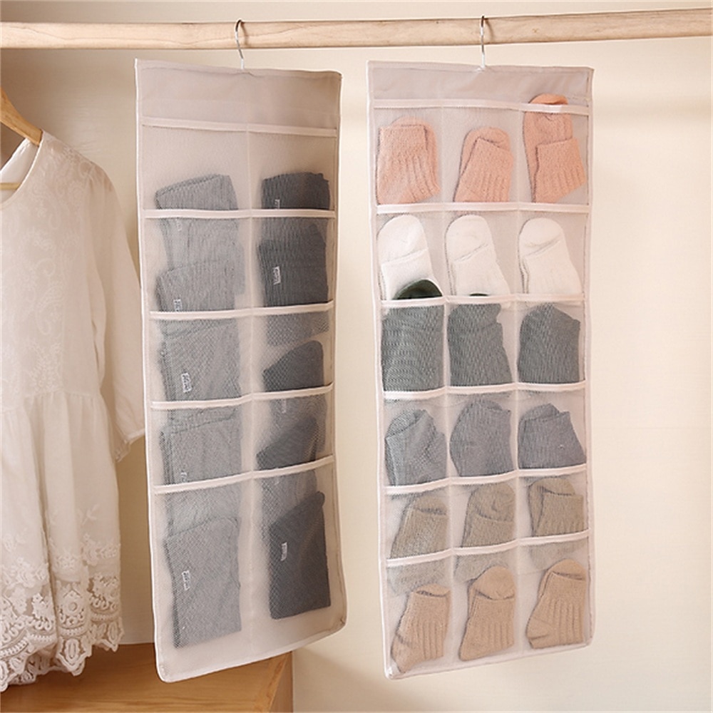 Double Sides Underwear Bra Storage Hanging Bag Foldable Organizer