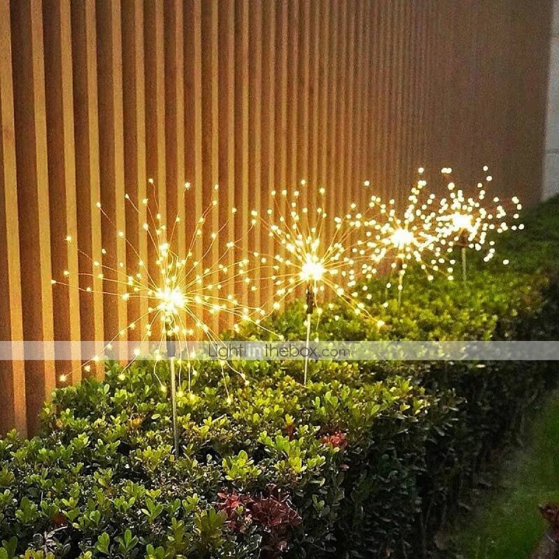 Cadena de luces LED de fuegos artificiales solares, decoración de diente de león impermeable para jardines navideños&amp; patios 2025 - $29.99 –P1