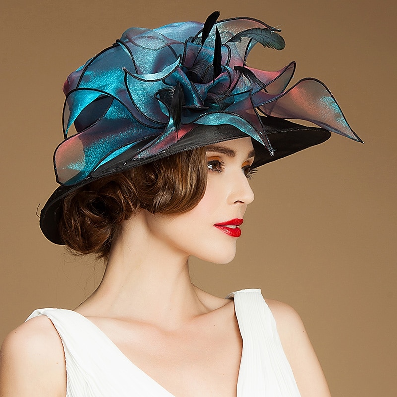 Flax / Silk / Organza Kentucky Hat / Hats / Headwear with Floral 1pc Special Occasion / Casual / Tea Party Headpiece dress to impress Race Day Dress 2025 - $60.99 –P3