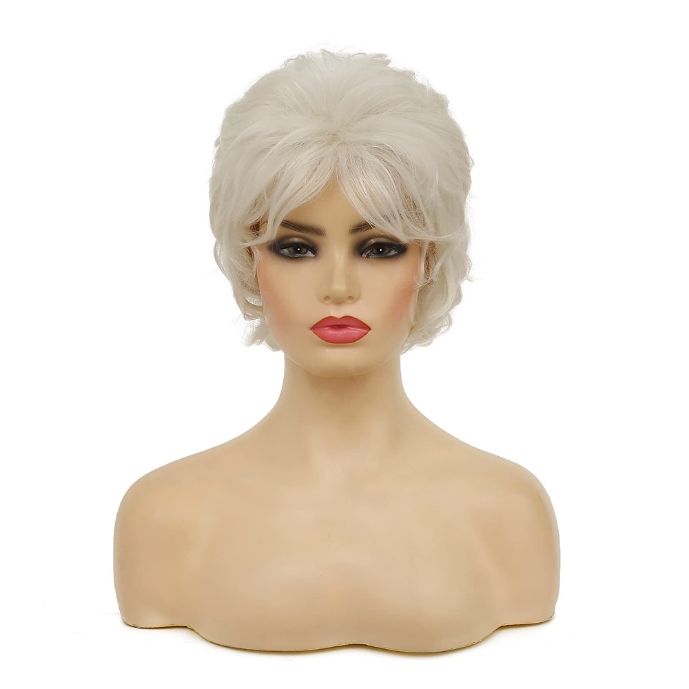 parrucche grigie corte ricci per le donne parrucca sintetica naturale soffice a strati cosplay di halloween resistente al calore del 2025 a $24.99 –P2