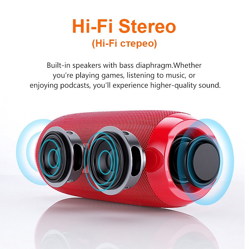 Portable Bluetooth Speaker Wireless Bass Subwoofer Waterproof Outdoor Speakers Boombox AUX TF USB Stereo Loudspeaker Music Box Valentine's Day Gift 2026 - $25.99 –P4