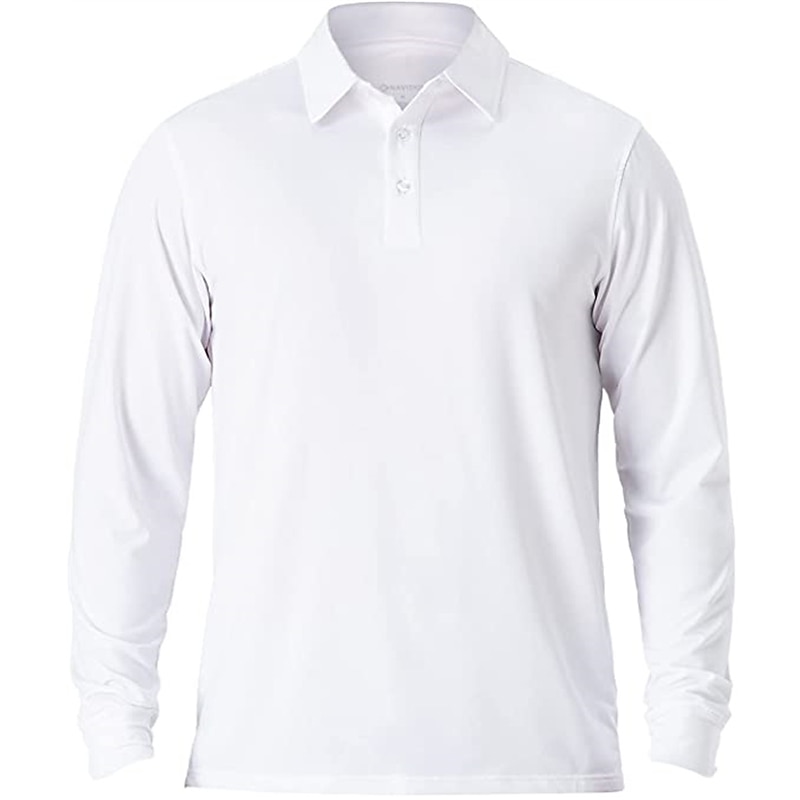 Herre POLO T-skjorte Golf skjorte Avslappet Daglig Polokrage Klassisk Langermet Sport Mote Helfarge Knapp foran Knapp ned Vår & Vinter Normal Vin Hvit Blå Grå POLO T-skjorte 2026 - $17.99 –P4