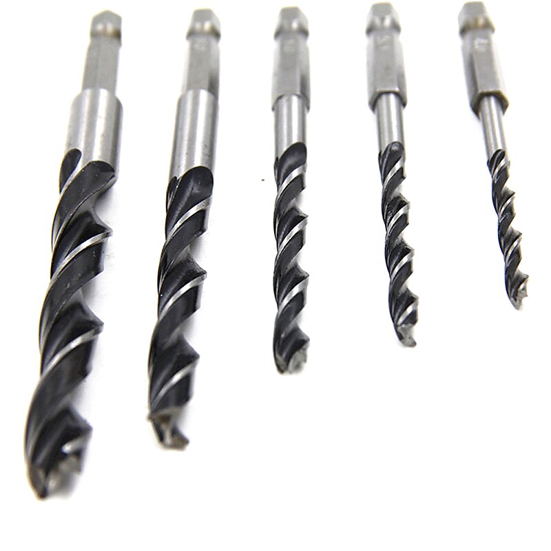5 stks quick change hex schacht hcs twist boor drie fluiten hardware set 4mm 5mm 6mm 8mm 10mm hout diy gereedschap 2025 - $7.99 –P4