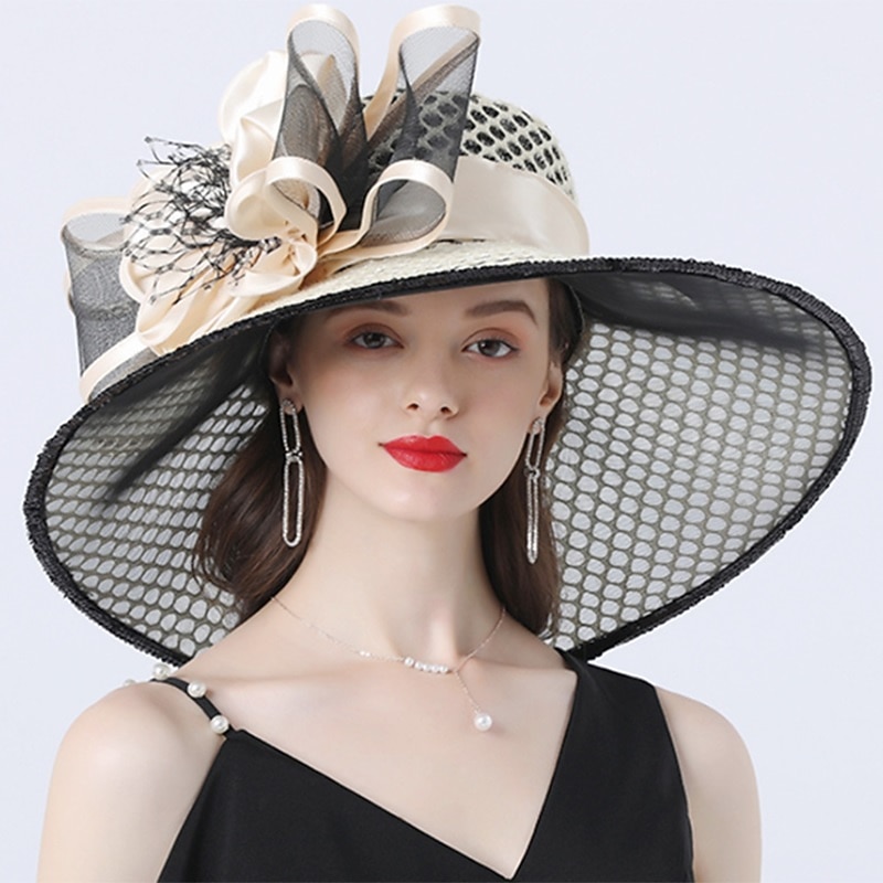 Cappelli copertura cappello a secchiello in tulle organza cappello da sole matrimonio Kentucky corsa di cavalli giornata delle donne moda stile vintage con fiore a fiocco copricapo copertura per del 2026 a $49.99 –P1