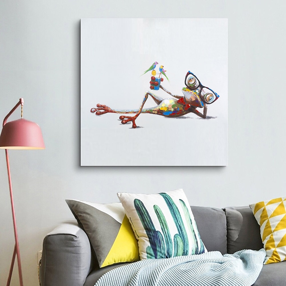 2026年 ハング塗装油絵 手描きの 方形 動物 近代の 内枠を含めます  コレクション – $92.99 –P2